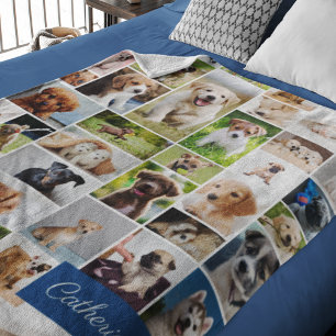 Niedlicher Puppy-Foto-Montage Adorable Hund Fleecedecke