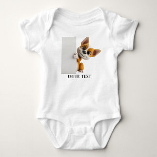 Niedlicher Puppy-Peeking Baby Bodysuit im benutzer Strampler