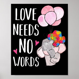 Niedlicher Puzzle Elephant Autism Awareness Day Poster