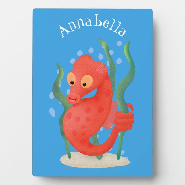 Niedlicher Pygmäen-Seepferd-Cartoon Fotoplatte (Vorderseite)