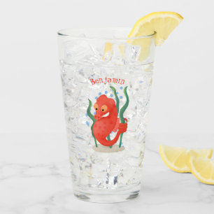 Niedlicher Pygmäen-Seepferd-Cartoon Glas