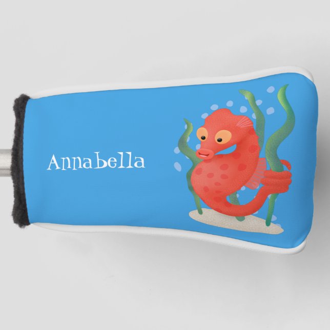 Niedlicher Pygmäen-Seepferd-Cartoon Golf Headcover (Vorderseite)