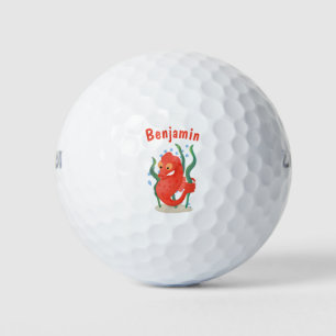 Niedlicher Pygmäen-Seepferd-Cartoon Golfball