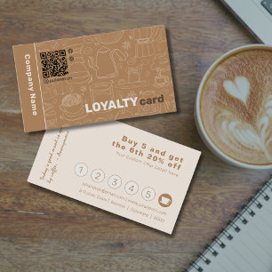 Niedlicher Qr Code Coffee Royalty Card Visitenkarte