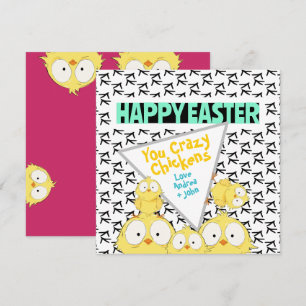 Niedlicher Quirky Happy Oaster Your Crazy Chickens Feiertagskarte