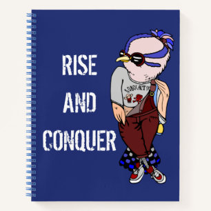Niedlicher Quirky Motivierend Bird: "Rise & Conque Notizbuch