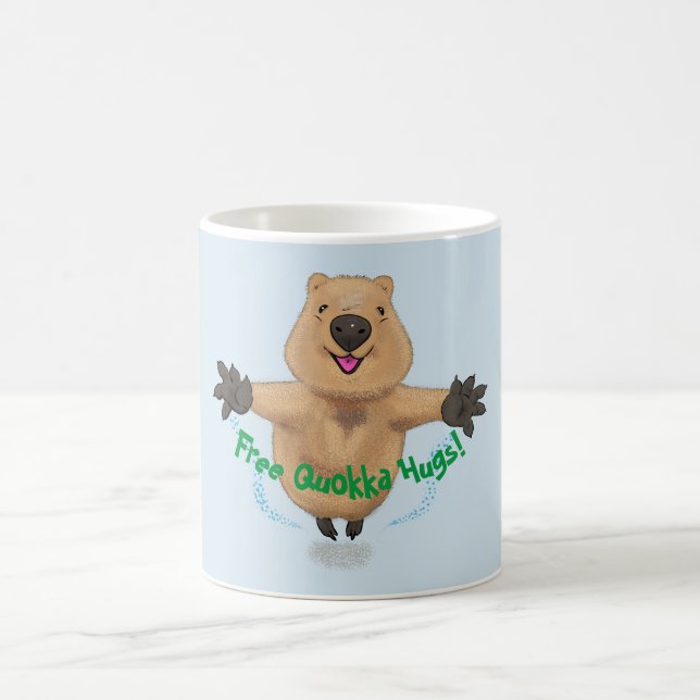 Niedlicher Quokka-Springer-Cartoon Kaffeetasse (Mittel)
