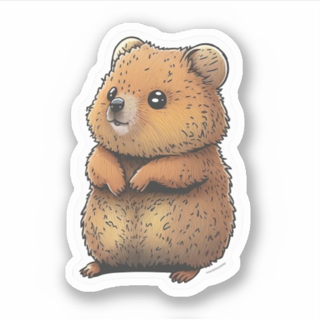 Niedlicher Quokka-Sticker Aufkleber (Vorderseite)