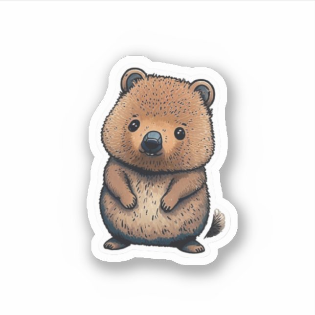 Niedlicher Quokka-Sticker Aufkleber (Vorderseite)