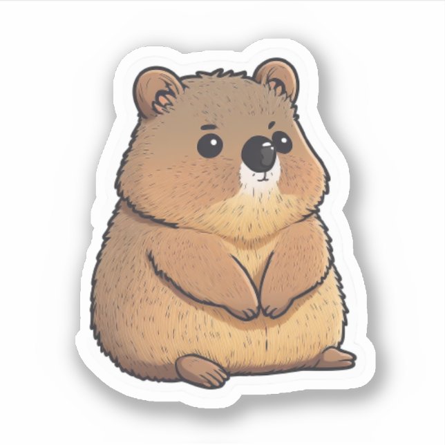 Niedlicher Quokka-Sticker Aufkleber (Vorderseite)
