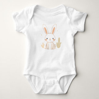 Niedlicher Rabbit Baby Jersey Bodysuit Strampler