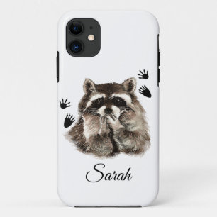 Niedlicher Raccoon Blowing Kisses Footprints Tiera Case-Mate iPhone Hülle