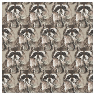 Niedlicher Raccoon Blowkisses Wasserfarbener Tiers Stoff