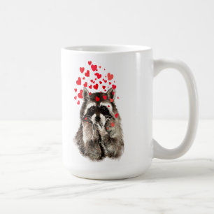 Niedlicher Raccoon Blown Kisses Tasse