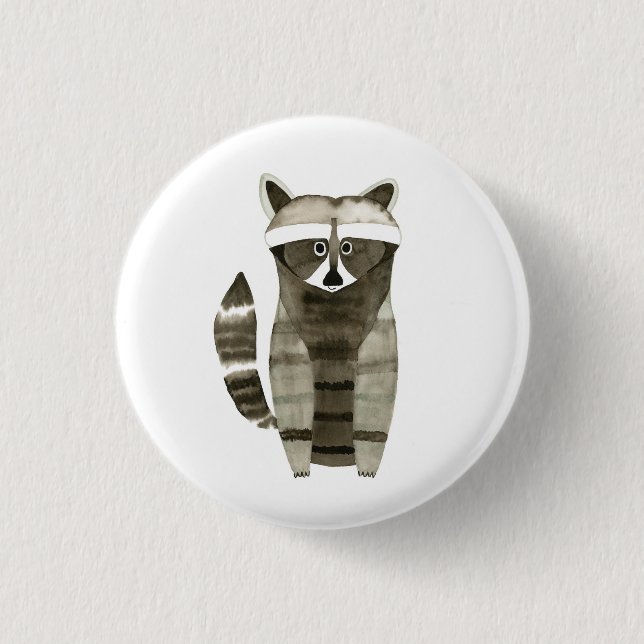 Niedlicher Raccoon Button, Button (Vorderseite)