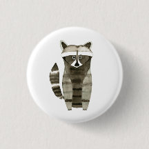 Niedlicher Raccoon Button, Button