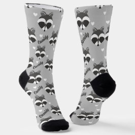 Niedlicher Raccoon-Gesichtsname Tier Socken