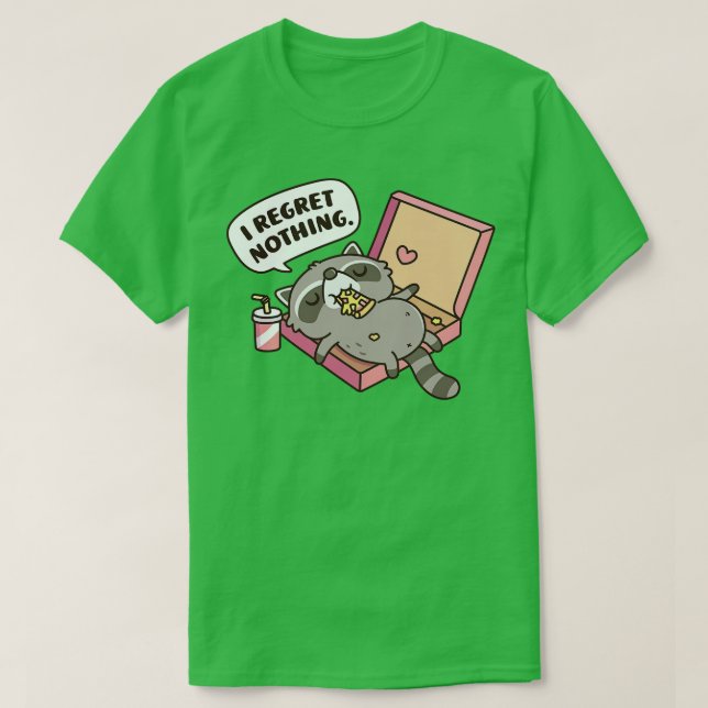 Niedlicher Raccoon in Pizza Box I Bedunny Nothing  T-Shirt (Design vorne)