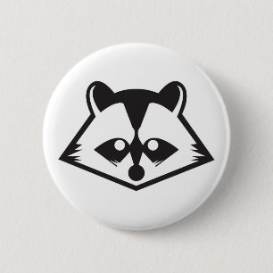 Niedlicher Raccoon-Knopf Button
