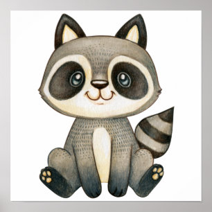 Niedlicher Raccoon Poster