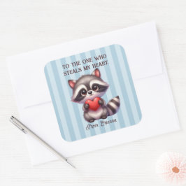 Niedlicher Raccoon Quadratischer Aufkleber