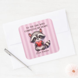 Niedlicher Raccoon Quadratischer Aufkleber