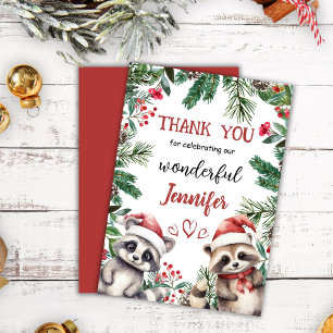 Niedlicher Raccoon Weihnachten 2° Geburtstag Danke