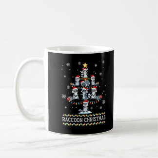 Niedlicher Raccoon Weihnachtsbaum Pajama Matching  Kaffeetasse