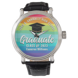 Niedlicher Rainbow Graduate Custom 2023 LGBTQ Absc Armbanduhr