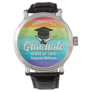 Niedlicher Rainbow Graduate Custom 2023 LGBTQ Absc Armbanduhr
