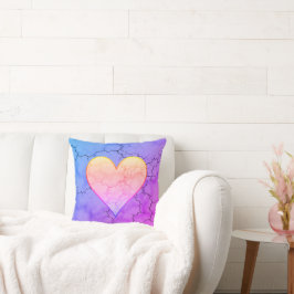Niedlicher Rainbow-Heart-Marmor Kissen