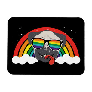 Niedlicher Rainbow-Mops Magnet