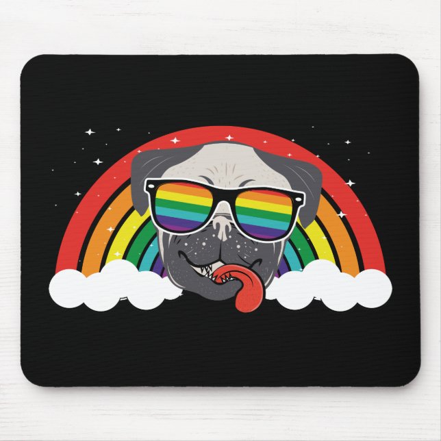 Niedlicher Rainbow-Mops Mousepad (Vorne)
