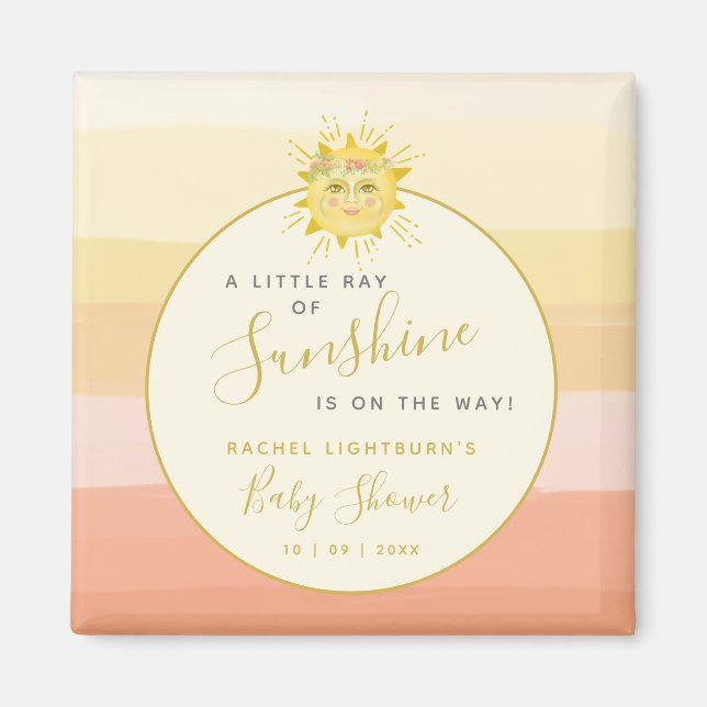 Niedlicher Rainbow Ray of Sunshine Baby Shower Magnet (Vorne)