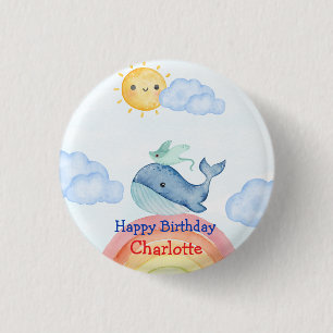 Niedlicher Rainbow-Stechwal Button