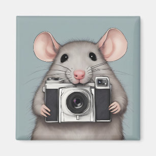 Niedlicher Rattenfotograf Magnet