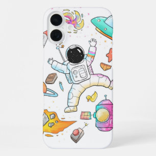 Niedlicher Raumdoodor des Aquarellamors iPhone 16 Plus Hülle