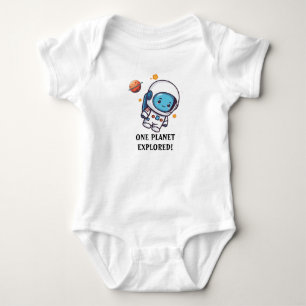 Niedlicher Raumfahrer einen Monat Baby Strampler
