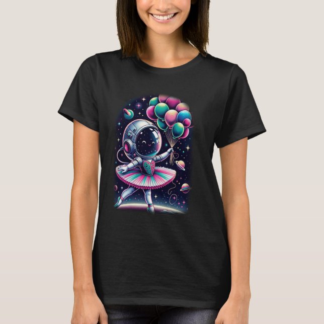 Niedlicher Raumfahrtsastronaut Kostüm Ballerina Gi T-Shirt (Vorderseite)