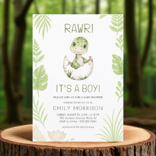 Niedlicher Rawr Es ist eine Boy Dinosaur Baby Boy Einladung