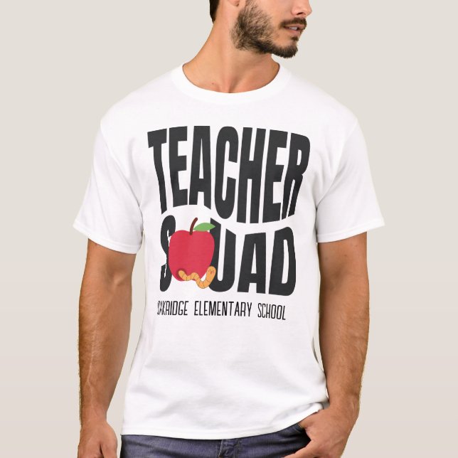 Niedlicher Red Apple Teacher Squad T - Shirt (Vorderseite)