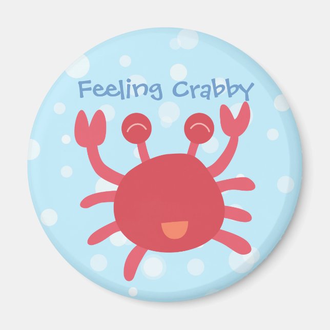 Niedlicher Red Crab Gefühl Crabby Pub Magnet (Vorne)