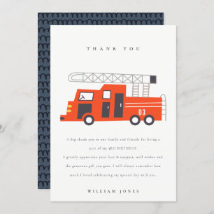 Niedlicher Red Fireruck Motor Kinder jeden Geburts Dankeskarte