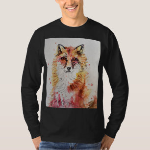 Niedlicher Red Fox Animal Watercolor Art Mens T-Shirt
