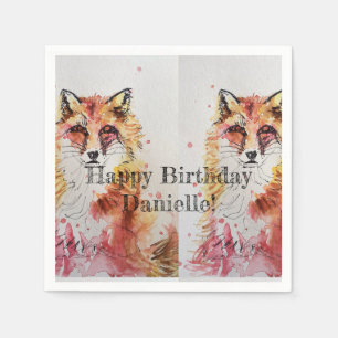 Niedlicher Red Fox Geburtstag Girl Deco Serviette