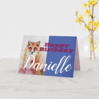 Niedlicher Red Fox Happy Birthday Frauen Namenskar