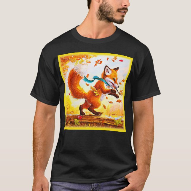 Niedlicher Red Fox in Herbstsaison Malerei. Jetzt  T-Shirt (Vorderseite)