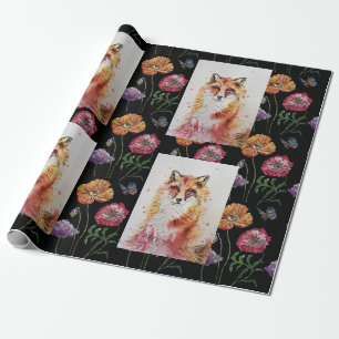 Niedlicher Red Fox Wasserfarben Wald Landschaft Ar Geschenkpapier