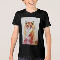 Niedlicher Red Fox Whimsical Watercolor Boys T Shi