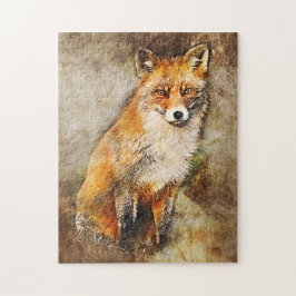 Niedlicher Red Fox Wildlife Art Puzzle